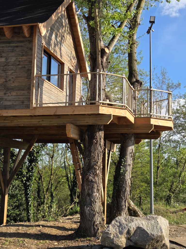 La fixation sur l'arbre de la cabane perchée du César Palace
