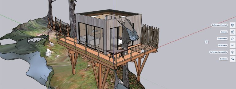 Rendu 3D cabane perchée