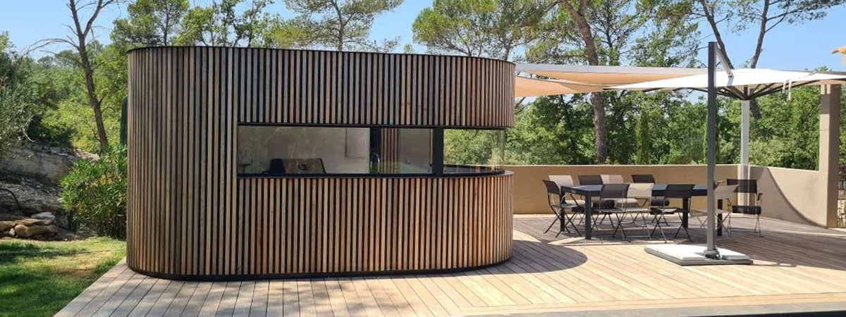 Cuisine d'été en bois haut de gamme