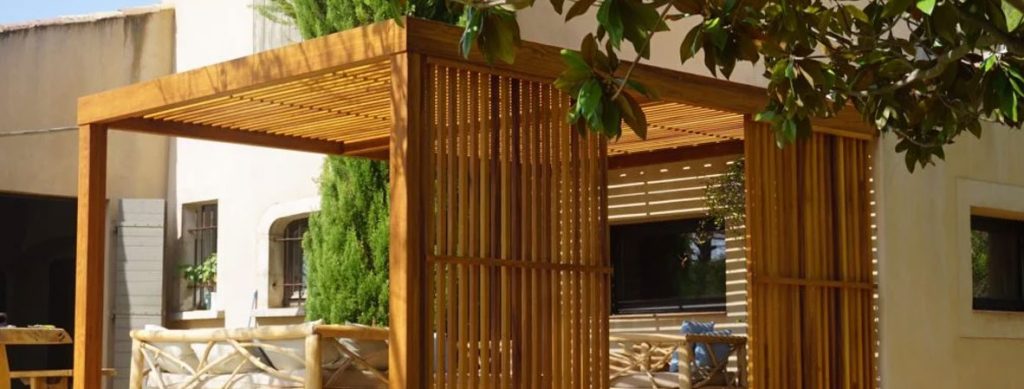 Pergola bois adossée